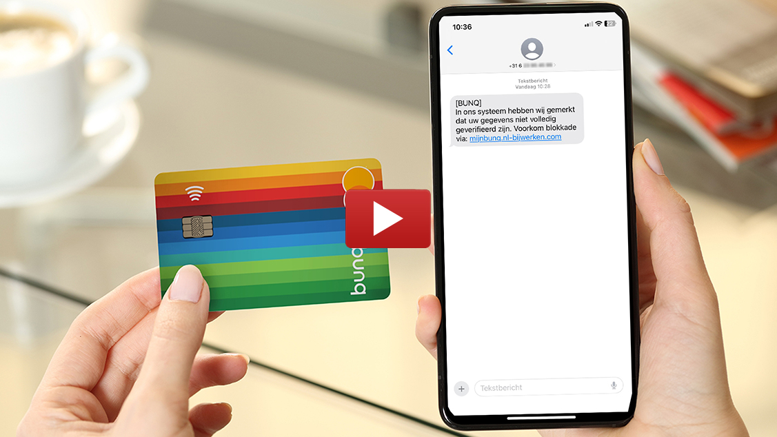 Bunq bankpas telefoon playbutton